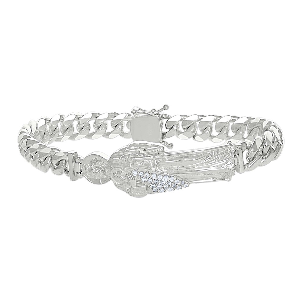 925 Sterling Silver Mens St. Jude Religious Bracelet Size 8 Inches